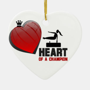 Heart of a Champion Gymnastics Ceramic Tree Decoration