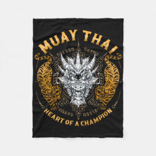 Heart Of A Champion - Kickboxing And Muay Thai Dra Fleece Blanket