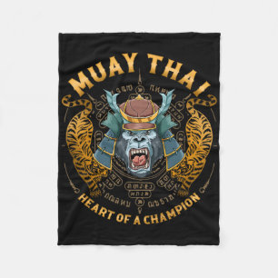 Heart Of A Champion - Kickboxing And Muay Thai Sam Fleece Blanket