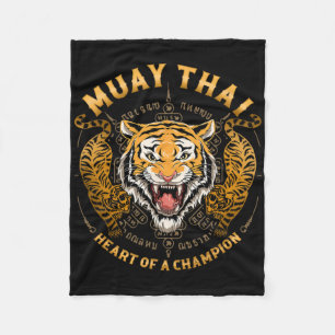 Heart Of A Champion - Kickboxing And Muay Thai Tig Fleece Blanket