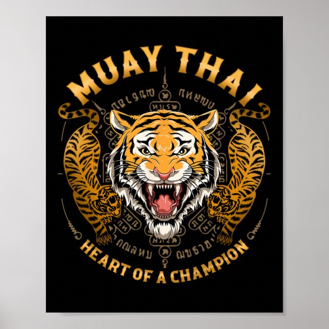 Heart Of A Champion - Kickboxing And Muay Thai Tig Poster (Front)