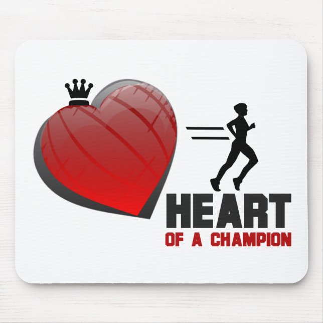 Heart of a Champion Running Mouse Mat (Front)