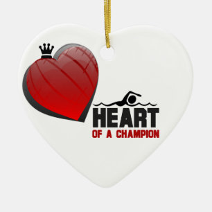 Heart of a Champion Swimming Ornament