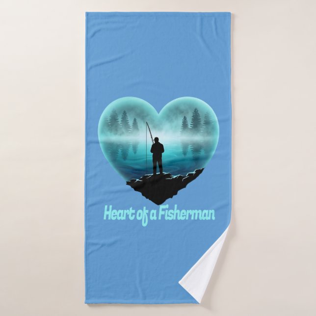 Heart of a Fisherman Bath Towel (Bath Towel)