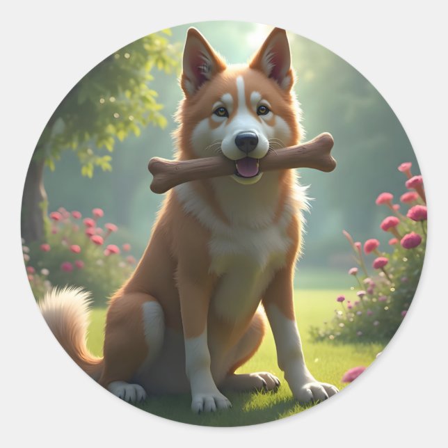 Heart Of A Hound -  Classic Round Sticker (Front)