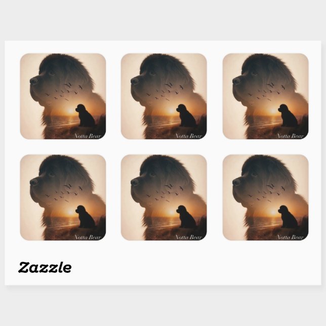 Heart of a Newfoundland  Square Sticker (Sheet)