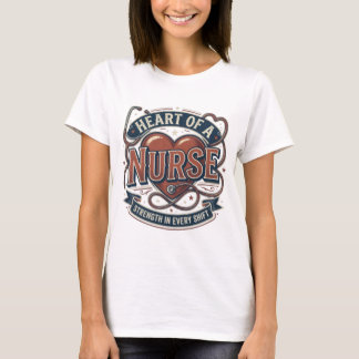Heart of a Nurse Vintage Americana Stars and Strip T-Shirt