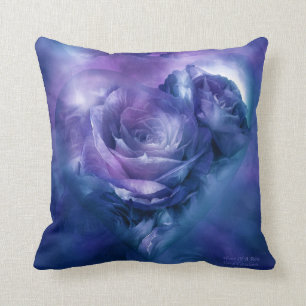 Heart Of A Rose-Lavender Blue Art Decorator Pillow