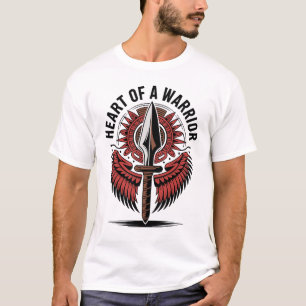 Heart of a Warrior – Tribal Spear Symbol Design T-Shirt
