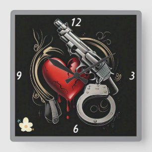 "Heart of Betrayal" Square Wall Clock