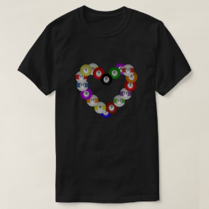 Heart of Billiard Balls Pool Player Lover T-Shirt