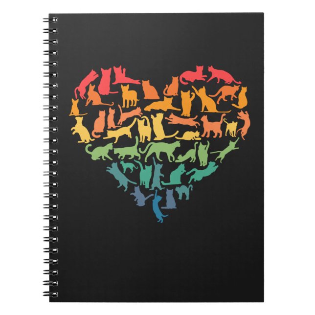 Heart of Cats Cat Lover Colorful Pets Notebook (Front)