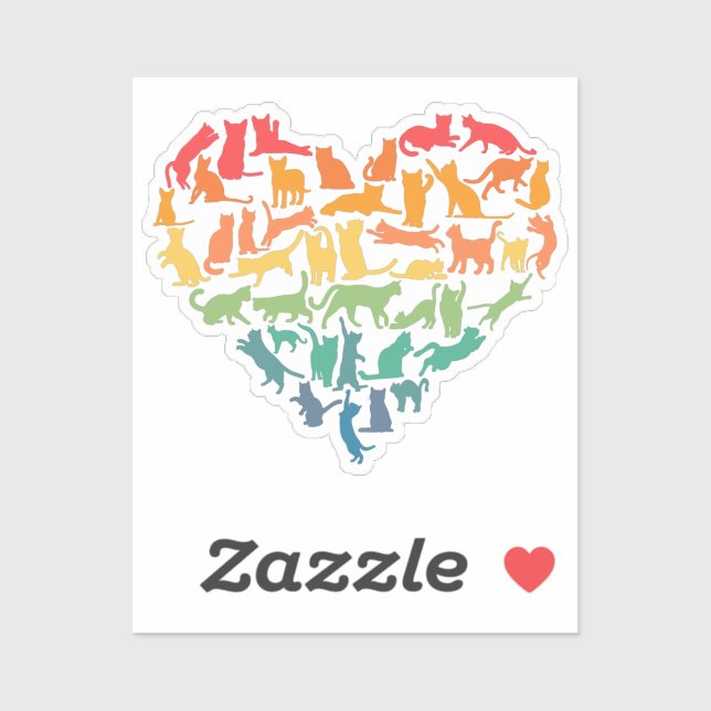 Heart of Cats Cat Lover Colourful Pets (Sheet)