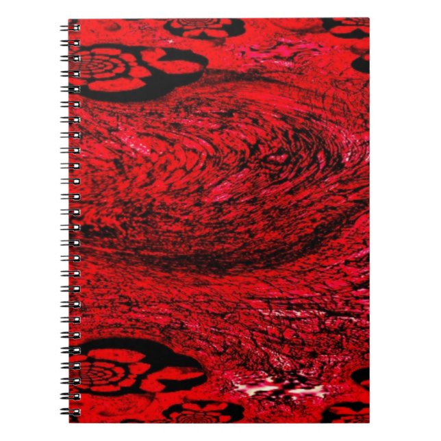 Heart of Chaos – Infinite Red Spiral Notebook (Front)