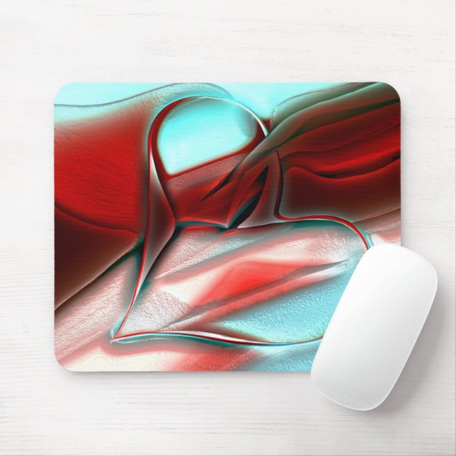 Heart of crystal lines over sandy mountain texture mouse mat (With Mouse)