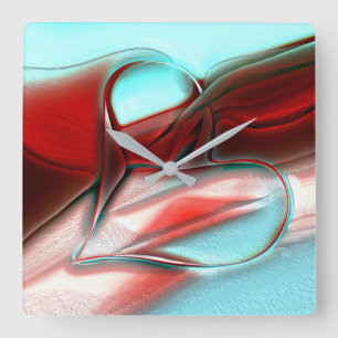 Heart of crystal lines over sandy mountain texture square wall clock
