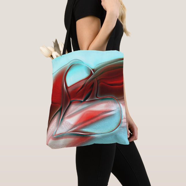Heart of crystal lines over sandy mountain texture tote bag (Close Up)