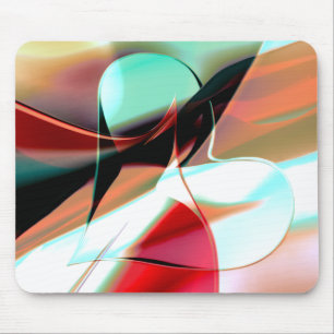 heart of crystalline lines mixed in abstract curve mouse mat