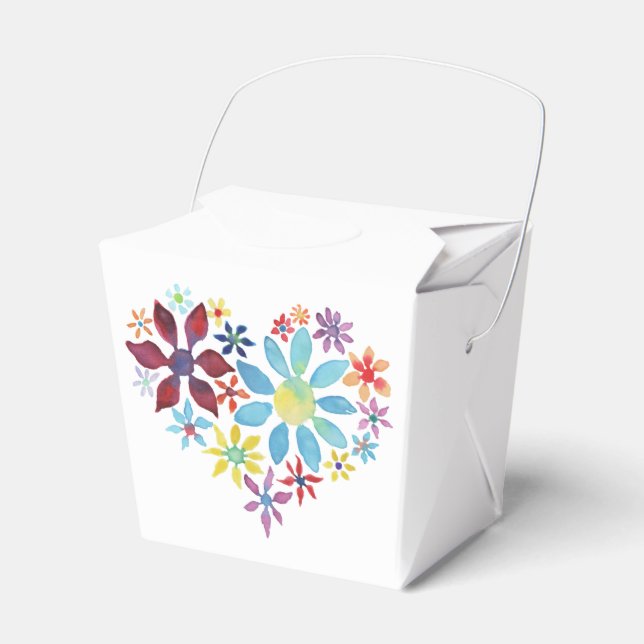 Heart of Flowers Favour Box (Front Side)