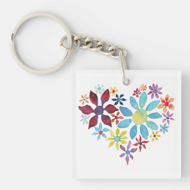 Heart of Flowers Key Ring (Front)