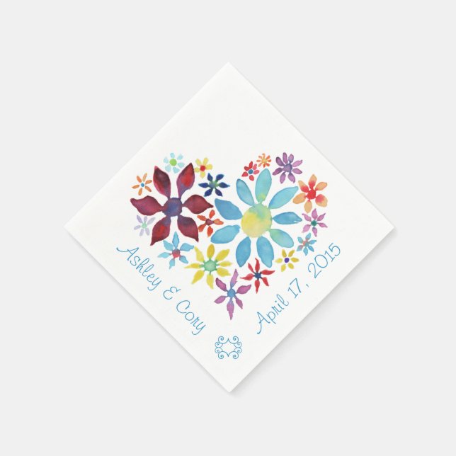 Heart of Flowers Napkin (Corner)