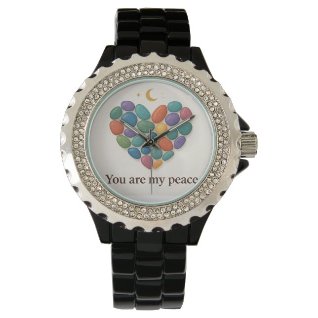 Heart of Gems: Elegant Crystal-Inspired Watch Desi (Front)