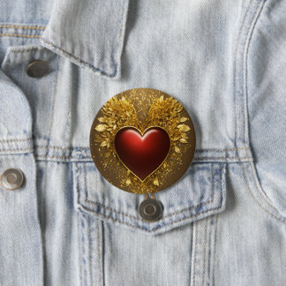 Heart of Gold Button" 7.5 Cm Round Badge