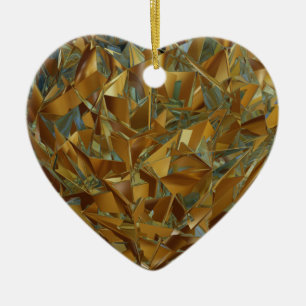 heart of gold ceramic tree decoration
