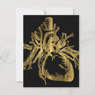 Heart of Gold Foil Texture Lupercalia Valentine's Holiday Card