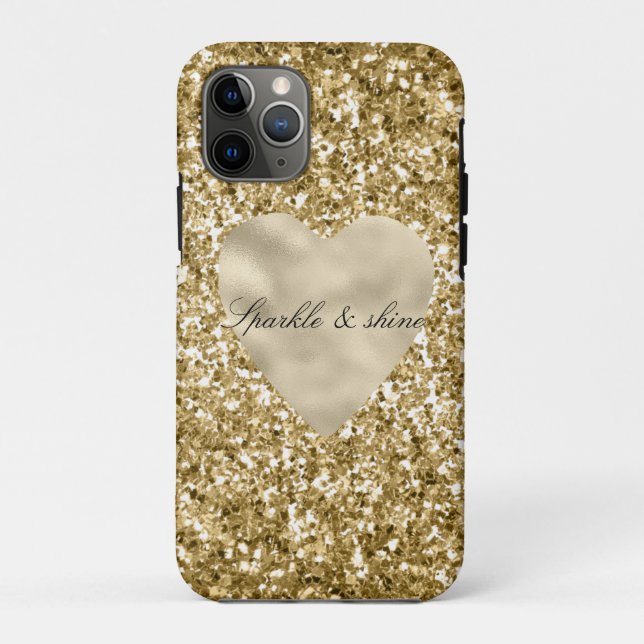 Heart of Gold Glitter Personalised             Case-Mate iPhone Case (Back)