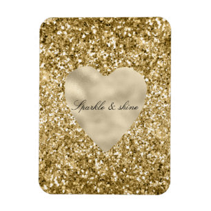 Heart of Gold Glitter Personalised    Magnet