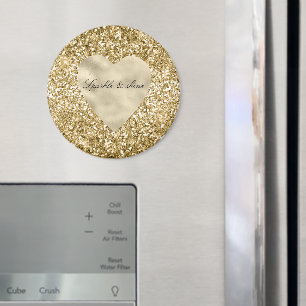 Heart of Gold Glitter Personalised Magnet