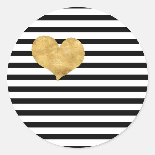 Heart of gold in french style   classic round sticker (Front)