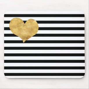 Heart of gold in french style mouse mat