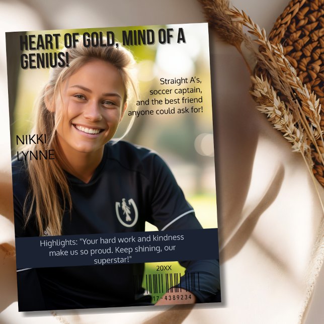 Heart of Gold, Mind of a Genius Student  tribute  Holiday Card (Heart of Gold, Mind of a Genius Student tribute Holiday Card)