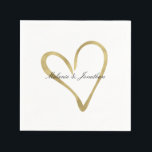 Heart of Gold Napkin<br><div class="desc">Heart of Gold personalised wedding or any occasion</div>