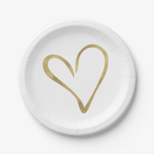 Heart of Gold Paper Plate