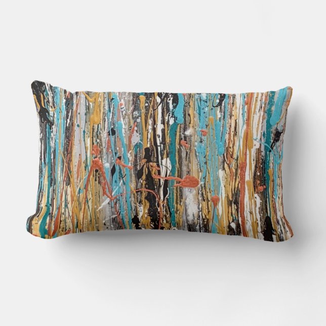 Heart of Gold Poly Lumbar Throw Pillow (Front)