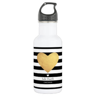 Heart Of Gold With Stripes 532 Ml Water Bottle