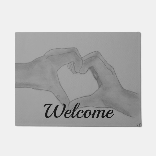 Heart Of Hands Welcome Doormat (Front)