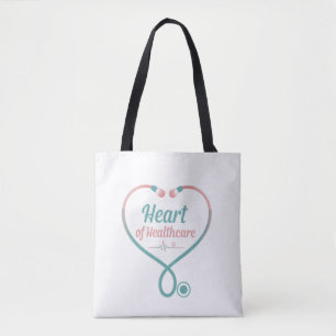 heart of healthcare  tote bag