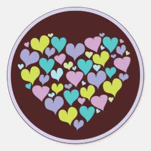 Heart of Hearts Love Sticker in Pretty Purples