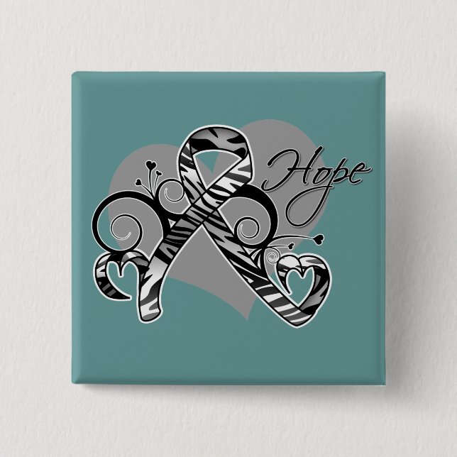 Heart of Hope Carcinoid Cancer Awareness 15 Cm Square Badge (Front)