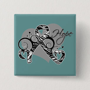 Heart of Hope Carcinoid Cancer Awareness 15 Cm Square Badge