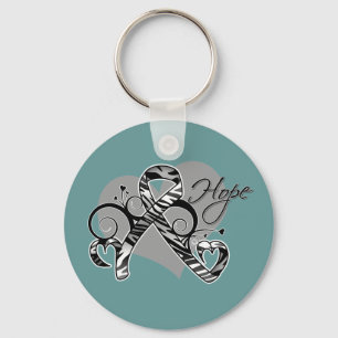 Heart of Hope Carcinoid Cancer Awareness Key Ring