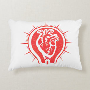 Heart of Innovation - Anatomical Heart Lightbulb A Decorative Cushion