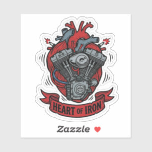 Heart Of Iron Biker V-Twin Engine Vinyl