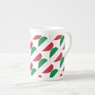 Heart of Italy Flag Tiled Bone China Mug