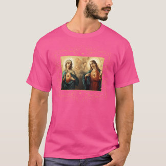 Heart Of Jesus And Immaculate Heart Picture Jesus  T-Shirt