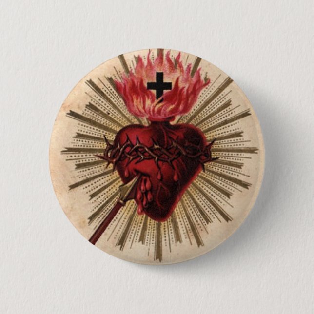 Heart of Jesus (small) 6 Cm Round Badge (Front)